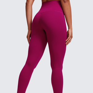 High Demand Women's Elastic Waist Yoga Unique Style Soft Breathable Solid <b>Leggings</b> Wholesale OEM Service <b>Hot</b> Selling - Product Image 5