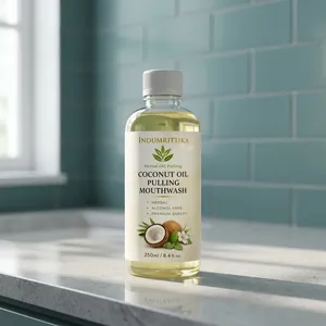 Enjuague Bucal Indumrittika con Aceite de Coco 250ml, Aroma a Menta, Sin Alcohol, Aliento Fresco, Cuidado Bucal, Calidad Premium, Hecho en India - Product Image 3