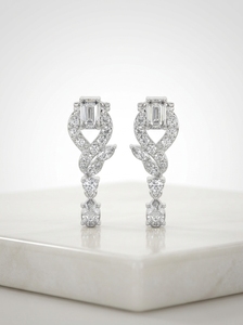 Pendientes de Diamantes Sintéticos de Platino Cultivados en Laboratorio, Corte Brillante, Color E, Certificados por Aigs, Joyería de Lujo Unisex para Regalo de Boda o Fiesta - Product Image 1