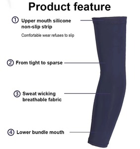 Manchons de bras unisexes en Spandex/Polyester à séchage rapide, protection UV, avec logo personnalisé et poignets antidérapants en silicone pour le cyclisme, la course et le basketball - Product Image 2