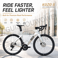 Bicicleta de Carretera KOZO II Endurance, Cuadro de Carbono T800, Shimano 105, 24 Velocidades, Neumáticos Goodyear 700x28C, Frenos Hidráulicos, T47 BB