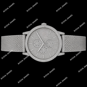 Reloj de Pulsera de Lujo con Correa de Malla de Diamantes, Reloj de Acero Inoxidable Completamente Adornado, Pieza de Moda Imprescindible - Product Image 2