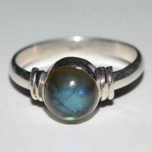 <b>Labradorite</b> <b>Ring</b> 925 Sterling Silver Handmade Boho Statement Promise Jewelry for Women Natural Round Shape Gemstone Jewelry - Product Image 5