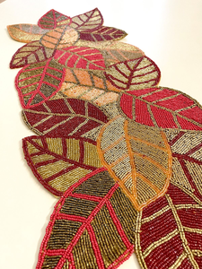 Chemin de table ethnique en coton brodé à la main de haute qualité avec broderie miroir et perles de rocaille, option de taille personnalisée - Product Image 4