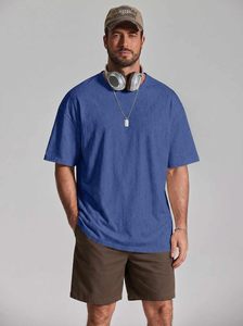 Camiseta de Manga Corta para Hombre, Corte Holgado, Transpirable, Ecológica, Lavado Ácido, Cuello Redondo, Algodón, Estilo Urbano - Product Image 4
