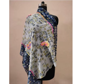 Soft Warm Hand Drawn Embroidery Women's Long Shawl Four-Way Stretch Anti-Bacterial Lightweight Quick Dry Sweat-Wicking - Product Image 6