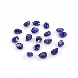 Saphirs bleus naturels de Bangkok, taille poire calibrée 4x5mm, pierres précieuses de saphir bleu naturel facettées pour la création de bijoux - Product Image 2