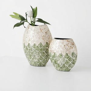 Handcrafted Mother of Pearl <b>Vase</b> Premium Shell Inlay <b>Mosaic</b> Flower Pot Luxury Tabletop Centerpiece for Modern Home Hotel Decor - Product Image 4