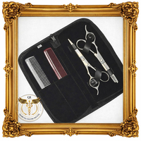 Ensemble de ciseaux et rasoirs de barbier professionnels en acier inoxydable légers, coffret cadeau