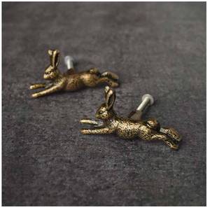 Nouveauté : Ensemble de 4 boutons de tiroir décoratifs en forme de lapin mignon, poignées de tirage pour armoires et commodes, avec vis de fixation - Product Image 2