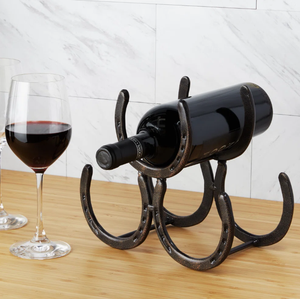 Trendy Metal Horseshoe Tabletop Wine Holder Minimalist Iron Display Stand <b>Shelf</b> for Modern Kitchen <b>Home</b> and <b>Bar</b> Decor - Product Image 4
