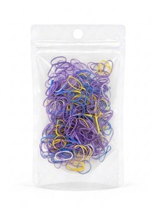 Élastiques à cheveux Unibond TPU miniatures violets, fabriqués en Corée, style simple, unisexe, usage quotidien, emballage en sachet OPP. - Product Image 2