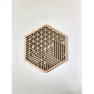 Handmade Octagonal Sheesham Wood Trivet - Floral Carved Wooden Hot Pad for <b>Kitchen</b> Dining - Heat Resistant Pot Holder Coaster - Product Image 4
