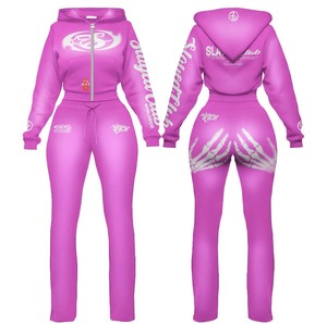 Manufacturers Custom Tracksuits Workout Sets 2 Piece Casual Set Zipper up Hoodie Jacket and <b>Flare</b> Pants <b>Leggings</b> Workout Sets - Product Image 5