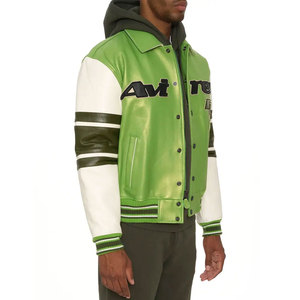 Chaquetas de Cuero Avirex al por Mayor, Estilo Urbano, para Hombre, Invierno, Color Sólido, Cierre de Cremallera, Ecológicas, Impermeables, de Alta Calidad - Product Image 4