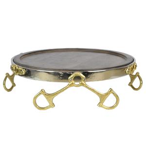 Luxury Tea Cookie Snacks <b>Tray</b> For <b>Serving</b> Luxury <b>Gold</b> Horse Bit Base Decorative Round <b>Trays</b> For Eid Ramadan Decoration Homes - Product Image 2