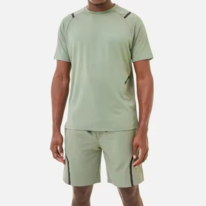 Conjunto de Pantalones Cortos de Verano para Hombre con Logotipo Personalizado, 100% Algodón, Ropa Deportiva para Gimnasio, Camiseta Ajustada con Pantalones Cortos para Unisex - Product Image 1