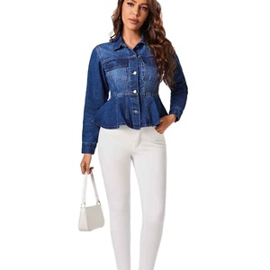 Innovative Fashion Piece Tailored Silhouette Breathable Fabric Smooth Finish <b>Elevated</b> Comfort Unique Styling Women Denim Top - Product Image 1