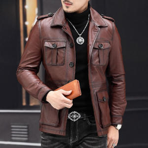 Chaqueta de Cuero de Diseño Único, Superventas, de Alta Calidad, para Hombre, Corte Entallado, Elegante, Ropa de Invierno - Product Image 6