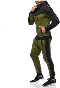 Conjunto Deportivo Táctico para Hombre en Verde Oliva y Negro Stealth – Conjunto Atlético Premium de Dos Piezas con Cremallera Completa - Product Image 3