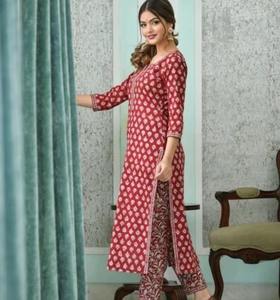 Tenue ethnique confortable pour la vente au détail, toutes tailles, approvisionnement en gros, ensemble de kurta imprimé décontracté pour femmes, tissu en mélange de coton de qualité supérieure - Product Image 3