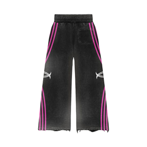 2025 High Quality Distress Hoodie and Sweatpants Set Suit Vintage <b>Zip</b> up Tracksuit Custom Sweat Flare Pant Acid Wash Men's - Product Image 5