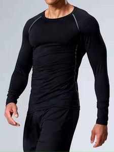 Camiseta de compresión OEM para hombre, transpirable, elástica, para entrenamiento deportivo y uso diario, ropa deportiva de compresión personalizada para hombre - Product Image 3