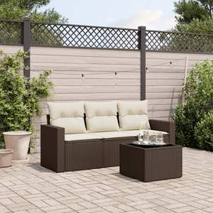 Ensemble de canapés de jardin modulaires standard en rotin PE marron - Product Image 1