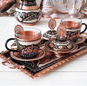 Taza y Vaso de Cobre Puro de Doble Pared, Hechos a Mano, Tradicionales, Ayurvédicos, para Uso Diario - Product Image 1