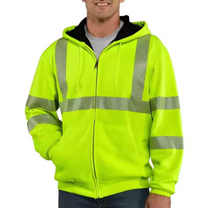 Men's High Visibility Class 3 Waterproof Polyester Rip-Stop Work Jacket Reflective <b>Strips</b> Zipper Closure CE Certified Needle - Product Image 3