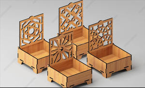 กล่องเก็บของไม้สไตล์โมเดิร์น ตัดด้วยเลเซอร์ ฝาปิดลายฉลุ |   กล่องของขวัญเครื่องประดับกันน้ำ เป็นมิตรกับสิ่งแวดล้อม - Product Image 3