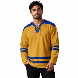 Ropa Deportiva Personalizada para Clubes de Hockey sobre Hielo, Fabricante OEM, 100% Poliéster, Impresión por Transferencia de Calor, Cuello Redondo, Manga Larga, Cordón Ajustable - Product Image 2