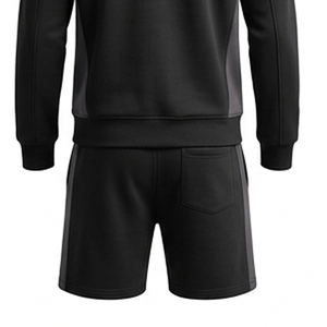 Custom Plus Size Casual Summer Tracksuit Unisex Midweight Breathable Hooded Printed Full Sleeve <b>T</b>-Shirt Shorts Set Quick Dry - Product Image 3