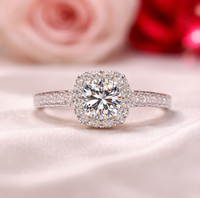 Nouvelle bague de fiançailles de luxe haut de gamme en argent sterling plaqué or, ornée de diamants synthétiques cultivés en laboratoire, best-seller