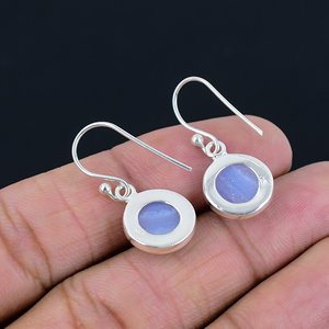 <b>Best</b> Quality 925 Solid Sterling Silver Earrings for Women Trendy Blue Lace Agate Gemstone Dangle Jewelry At <b>Best</b> Price - Product Image 4