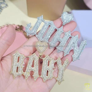 Premium Labor-Gezüchteter Diamant JOHN Namensanhänger Vollständig Funkelndes Iced-Out Buchstaben-Design Gedrehte Kette Luxuriöser Hip-Hop-Schmuck - Product Image 5