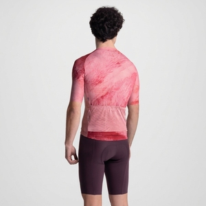 Maillot de cyclisme bleu tie-dye à manches courtes pour homme avec fermeture éclair avant, vêtement de sport respirant - Product Image 6