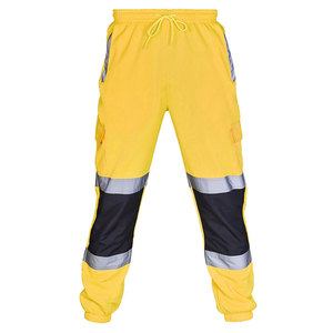 Pantalon de travail routier haute visibilité pour hommes – Pantalon de jogging de sécurité ample avec bandes réfléchissantes et patchwork - Product Image 5