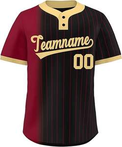 Maillots de baseball personnalisés 100 % polyester de haute qualité pour adultes unisexes, impression numérique OEM, uniformes de softball à séchage rapide avec devant uni - Product Image 2