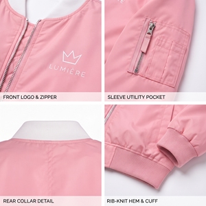 Chaqueta Bomber MA1 para Mujer, Cortavientos, para Otoño, Chaqueta Bomber Varsity para Mujer, con Cierre Completo, Ropa de Exterior, Chaqueta de Vuelo para Mujer - Product Image 6