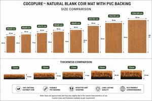Tapis d'entrée en fibre de coco naturelle CocoPure avec support en PVC, uni, écologique, pour la maison, le bureau, l'hôtel, usage commercial - Product Image 6
