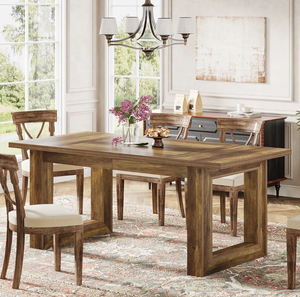 Mesa de Comedor Moderna de Teca de Gran Tamaño, Mesa de Comedor de Madera con Seis Sillas, Juegos de Comedor Nórdicos para Muebles de Restaurante y Hotel - Product Image 3