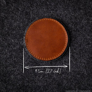 Genuine Leather Coasters Factory Direct Wholesale Round Coffee Tea Holder Mats Premium <b>Table</b> <b>Protector</b> LC-0018 - Product Image 5