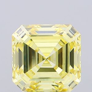 Diamant de laboratoire jaune intense de qualité supérieure, taille Asscher exclusive, certifié IGI, clarté VVS2, excellente taille, diamant CVD en vrac. - Product Image 6