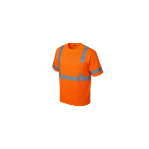 T-shirts de sécurité haute visibilité à manches courtes avec bande réfléchissante. Polyester respirant pour les travailleurs de la construction, des travaux routiers et du personnel des entrepôts - Product Image 3