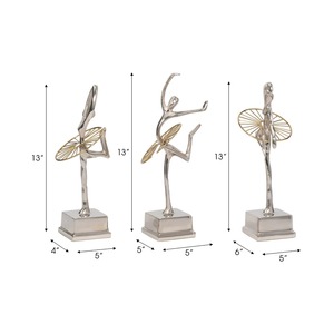 Contemporary Metal Figurine Set 3 Pcs Handmade Artistic Table <b>Decor</b> Living Room Sculptures - Product Image 4