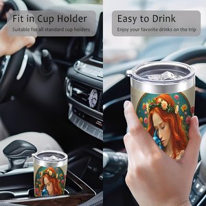 Stainless Steel Tumbler 20oz Vacuum <b>Insulated</b> Reusable Drink <b>Cup</b> For Home Office Car Use - Product Image 4