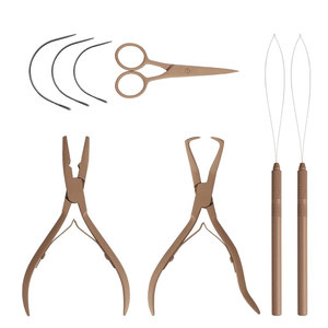 Kit Profesional de Pinzas para Extensiones de Cabello, Herramienta para Colocar Cuentas en Extensiones, Aguja para Cabello, Gancho para Extraer Cabello - Product Image 3