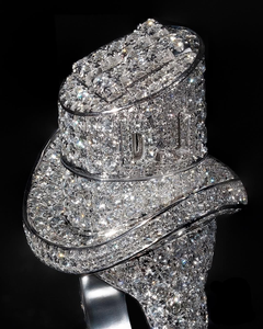 Luxury VVS Moissanite Top Hat Pave Setting 925 Sterling <b>Silver</b> Iced Hip Hop Statement <b>Ring</b> for <b>Men</b> GRA Certified - Product Image 4