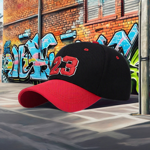 Casquette de baseball en velours brodée avec les lettres 'Four Seasons New Number 23' et motif feuille, unisexe, style urbain, pour les fêtes - Product Image 3